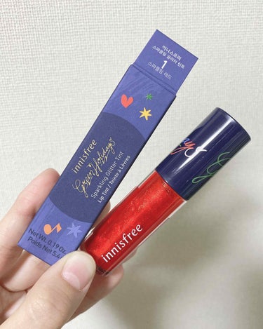 スパークリンググリッター ティント 2019 Holiday Limited Edition/innisfree/口紅を使ったクチコミ（1枚目）