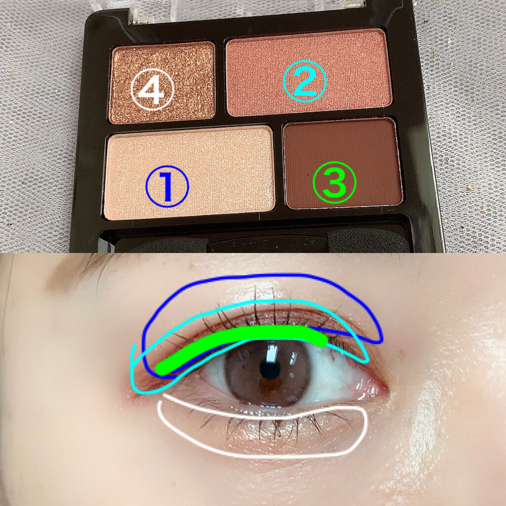 GENE TOKYO リラクシーアイシャドウ/DAISO/アイシャドウパレットを使ったクチコミ（2枚目）