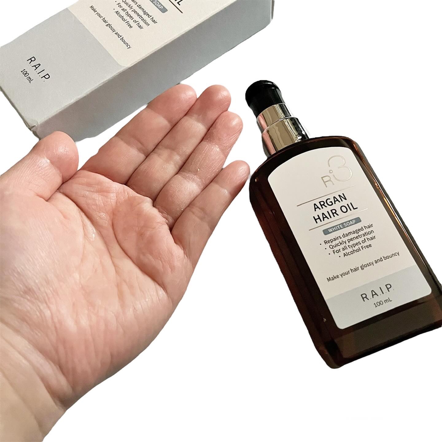 ライプ R3 アルガン ヘアオイル ホワイトソープ/RAIP/ヘアオイルを使ったクチコミ（2枚目）