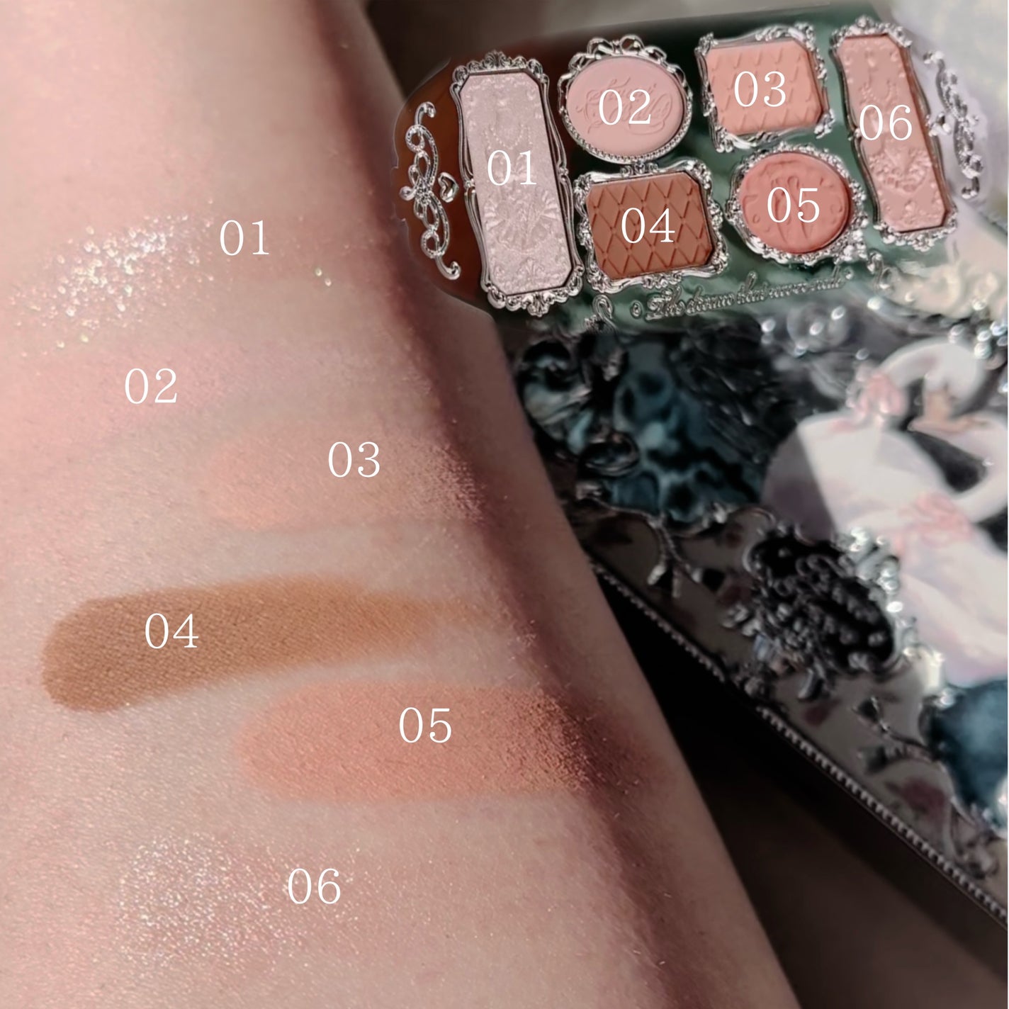 フラワーノーズスワンバレエシリーズ アイシャドウパレット/FlowerKnows/アイシャドウパレットを使ったクチコミ(3枚目)