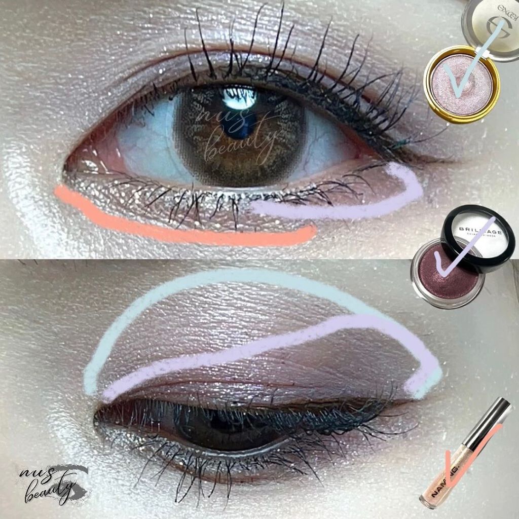 シャイニーシャドウ N/excel/単色アイシャドウを使ったクチコミ（3枚目）