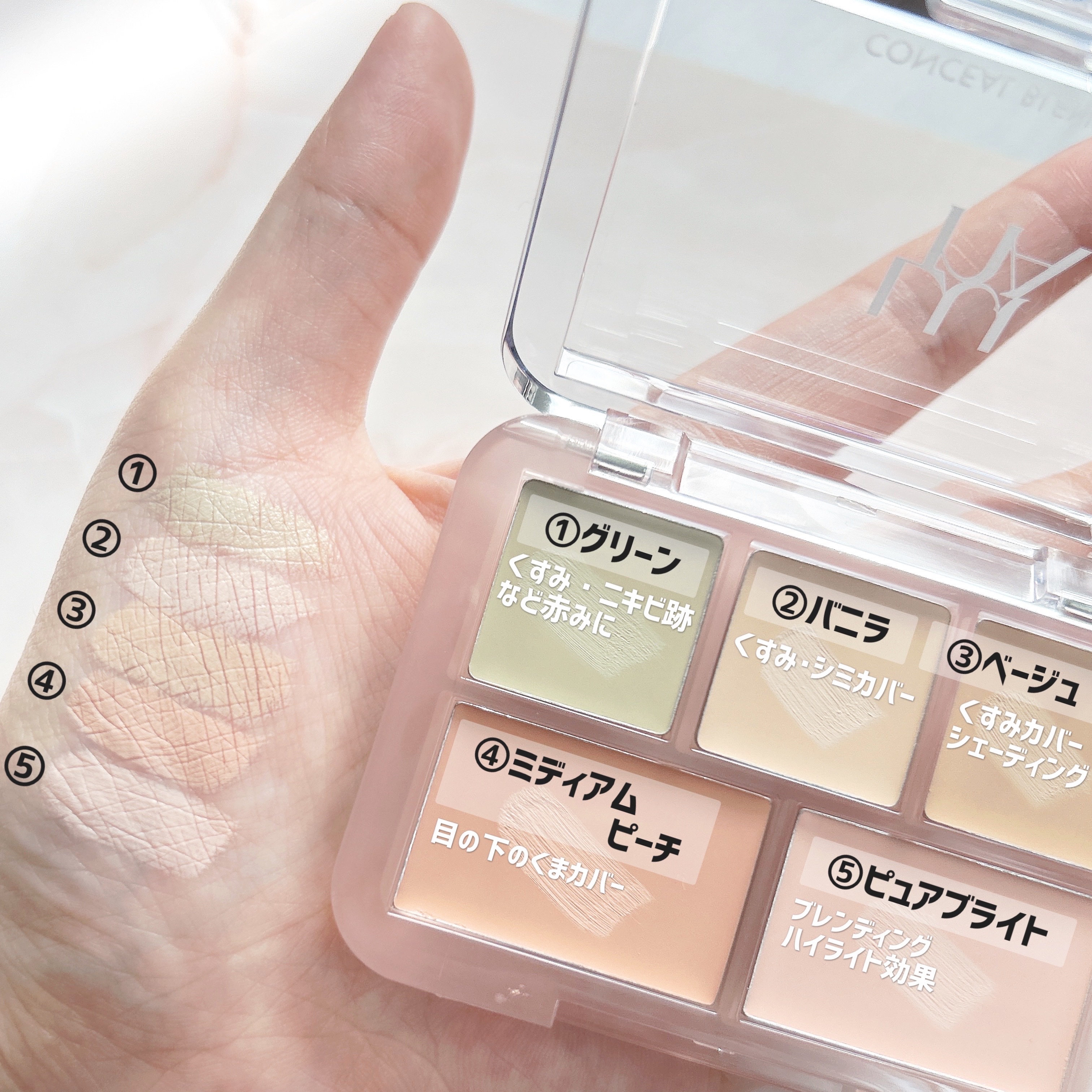 コンシールブレンダーパレット/LUNA/パレットコンシーラーを使ったクチコミ（2枚目）