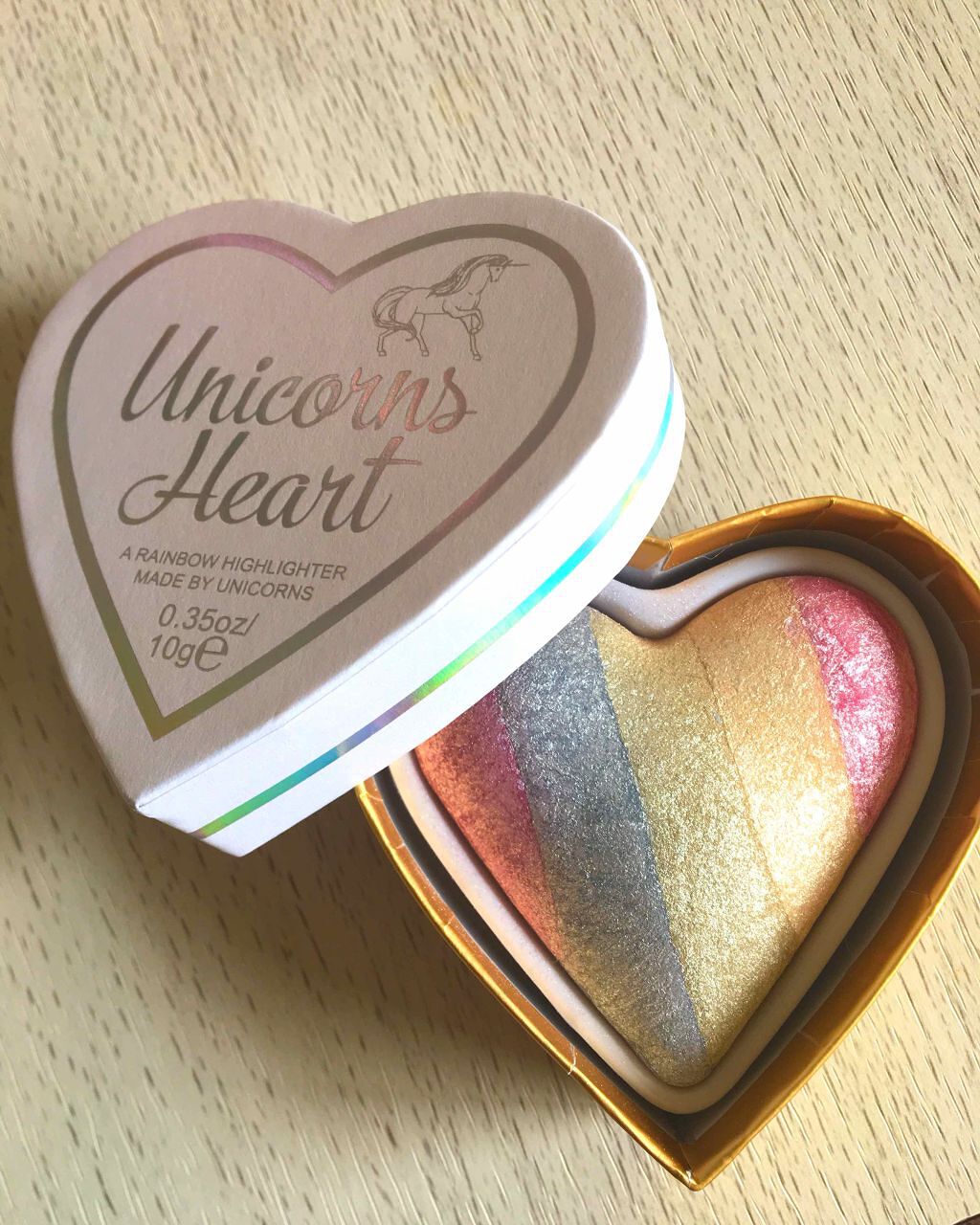 ハートハイライター ユニコーンハート/MAKEUP REVOLUTION/パウダーハイライトを使ったクチコミ(2枚目)