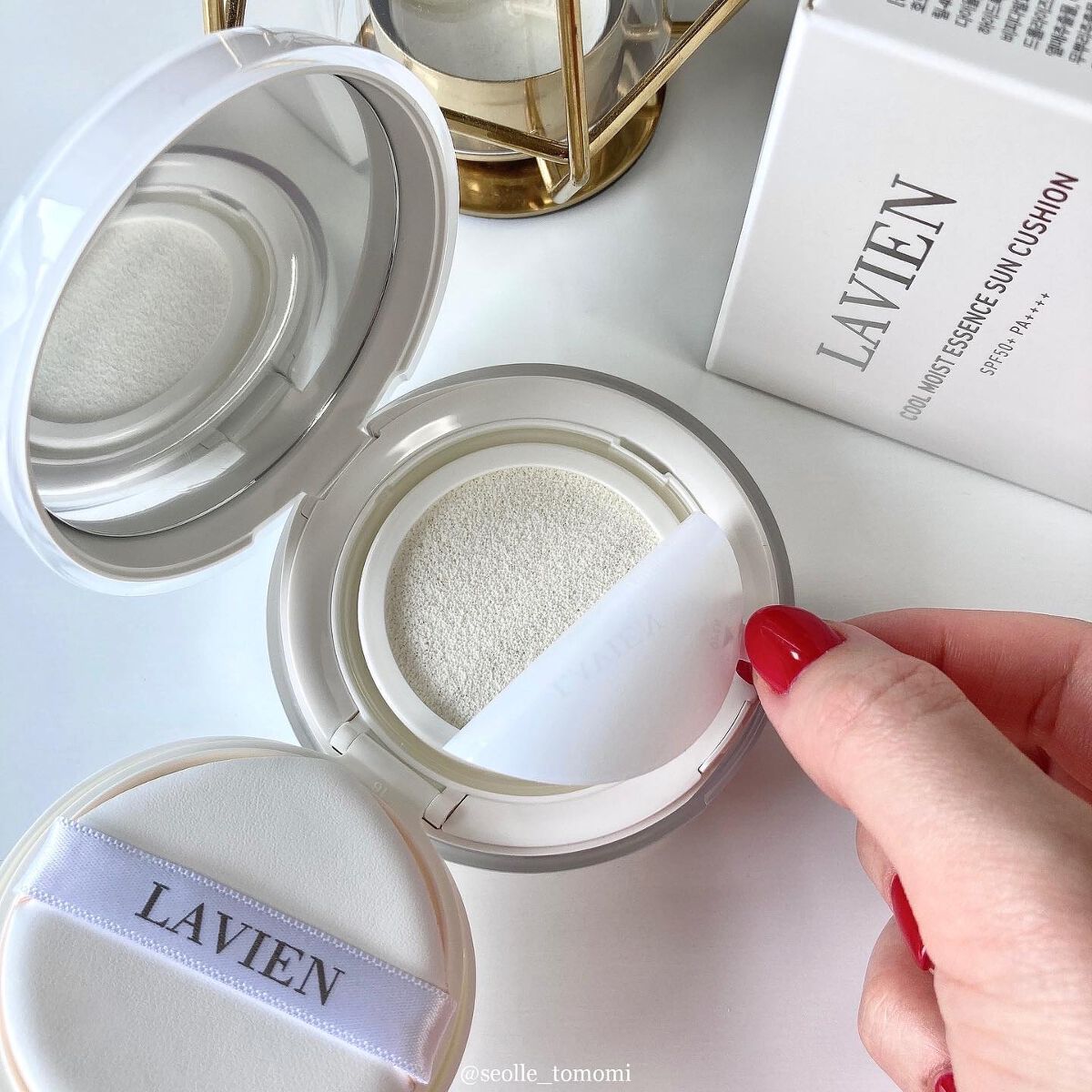 クール モイスト エッセンス サン クッション/LAVIEN/日焼け止めローションを使ったクチコミ(3枚目)