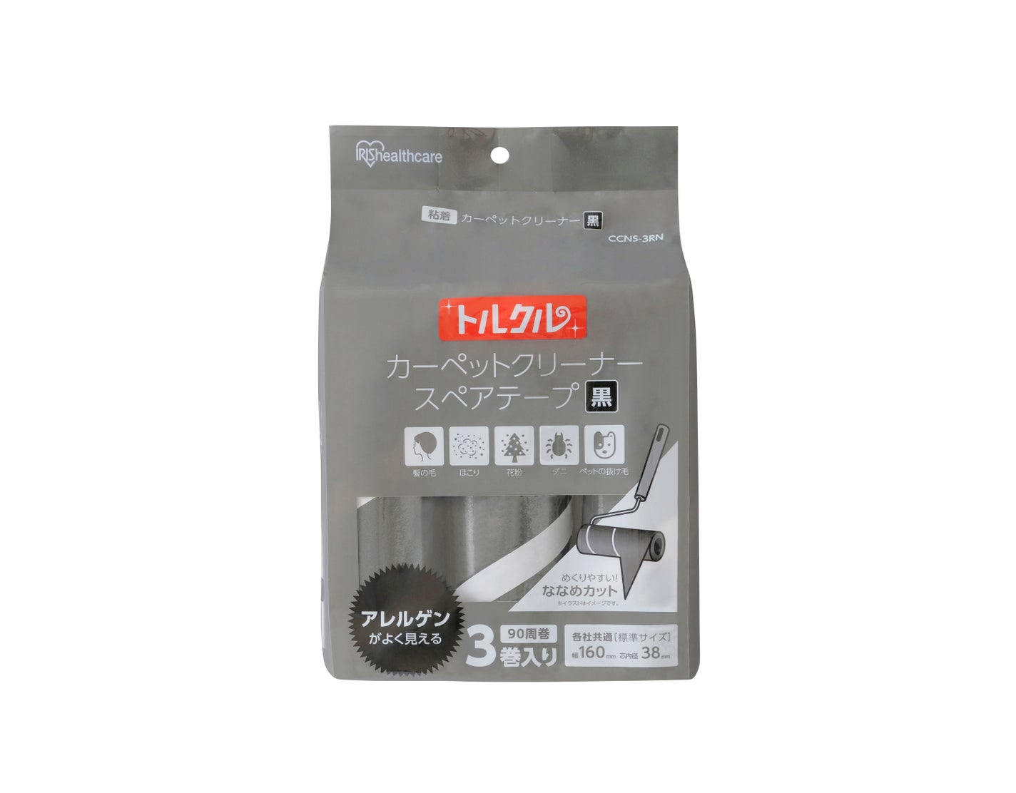 トルクル カーペットクリーナースペアテープ3Pななめカット(CCNS-3RN) ブラック