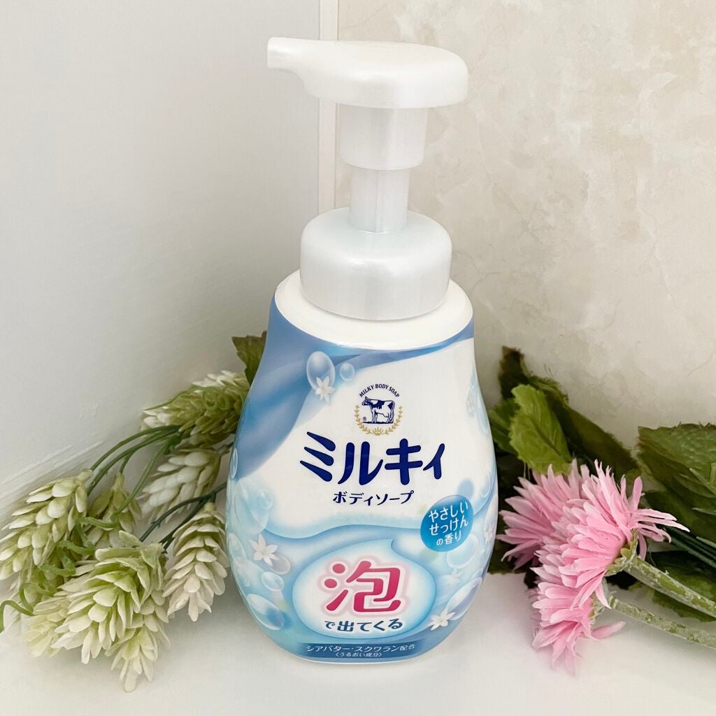 泡で出てくる ミルキィボディソープ やさしいせっけんの香り/ミルキィ/ボディソープを使ったクチコミ(1枚目)