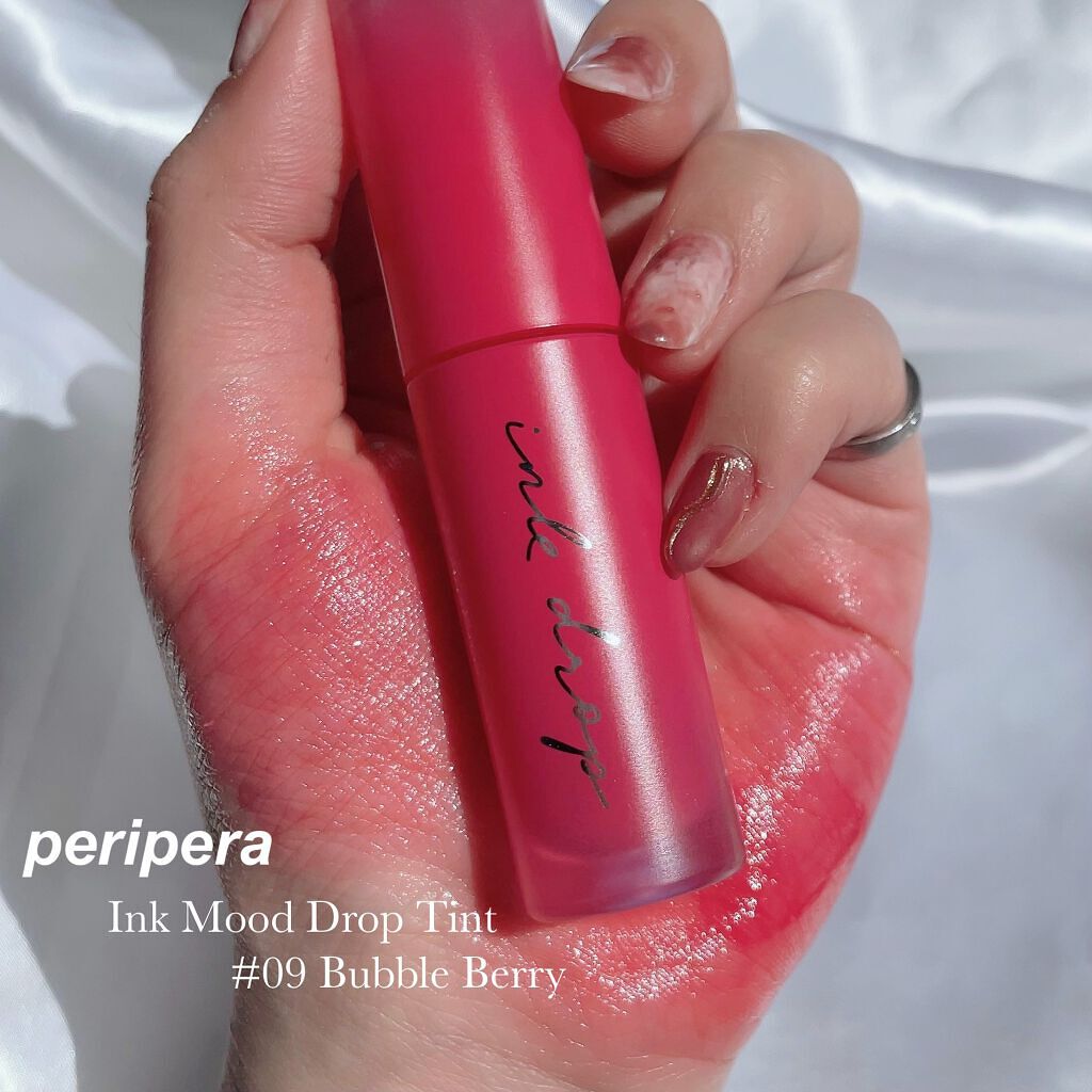 インク ムード ドロップ ティント 09 ピンクマニア/PERIPERA/リップグロスを使ったクチコミ（3枚目）