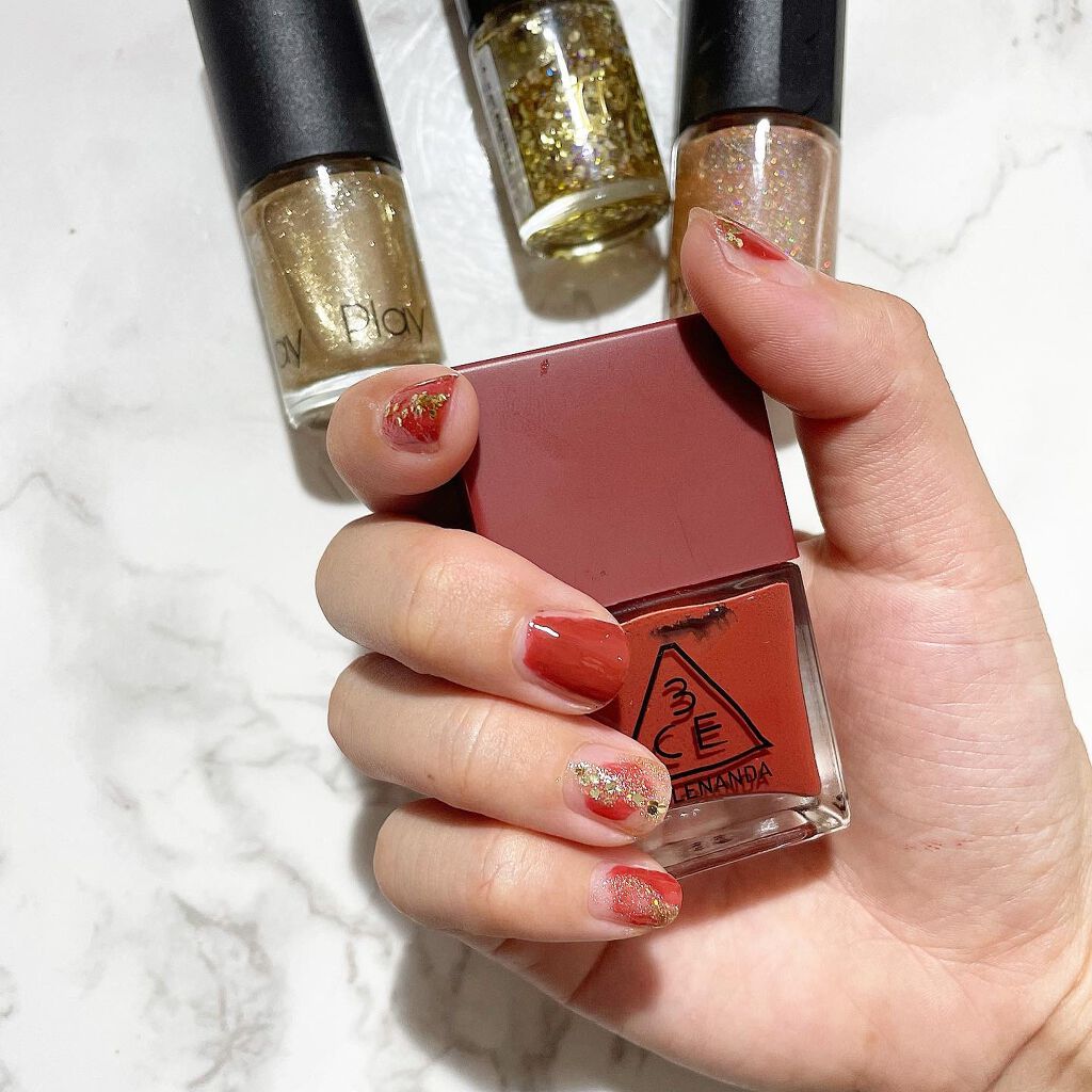 ITGグリッターネイル 真夜中のミラーボール/DAISO/マニキュアを使ったクチコミ（3枚目）