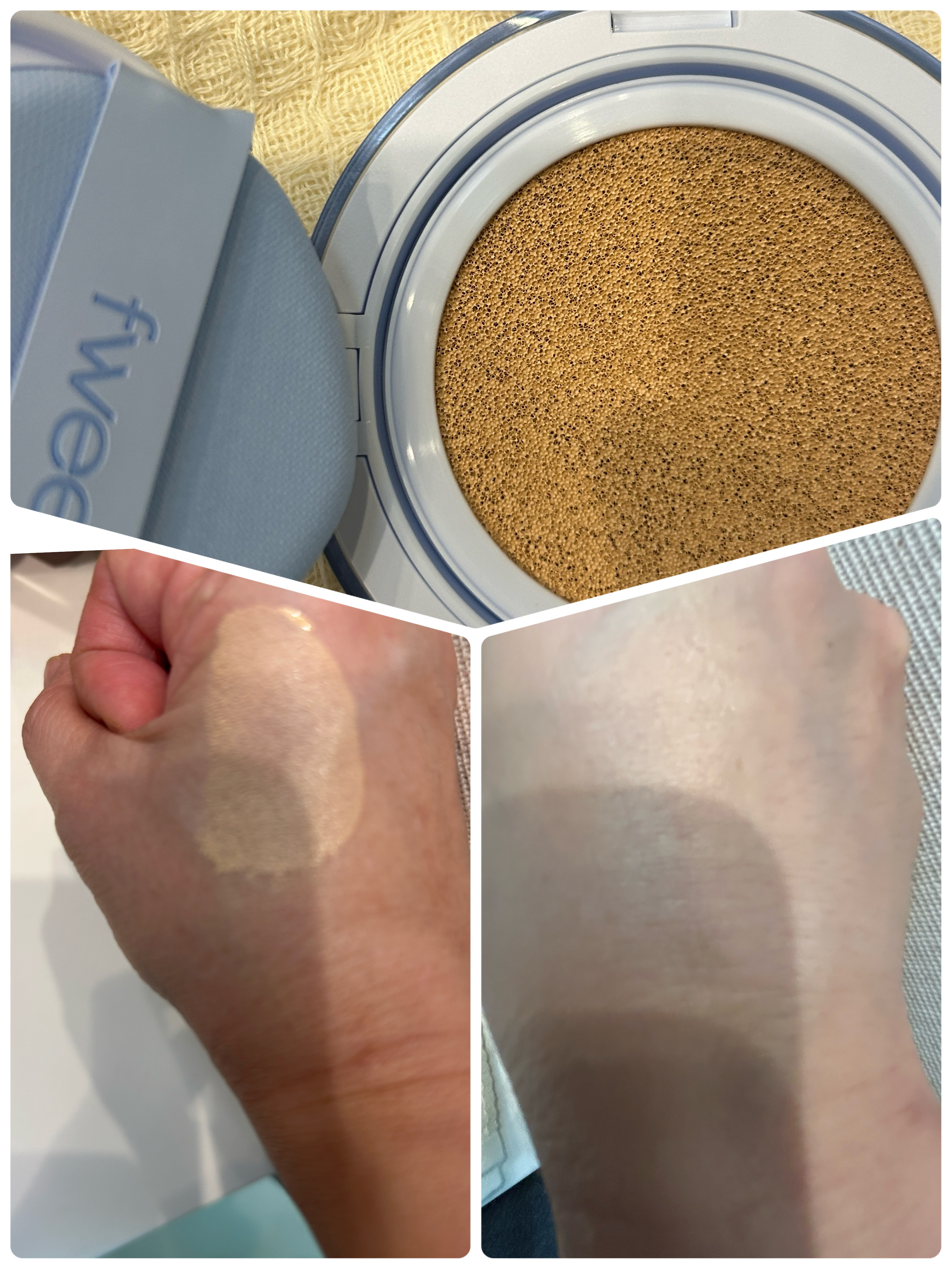 フィー クッションガラス ナチュラル 03 ナチュラルガラス/fwee/クッションファンデーションを使ったクチコミ（3枚目）