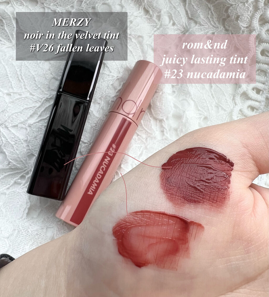 ジューシーラスティングティント/rom&nd/リップティントを使ったクチコミ（2枚目）