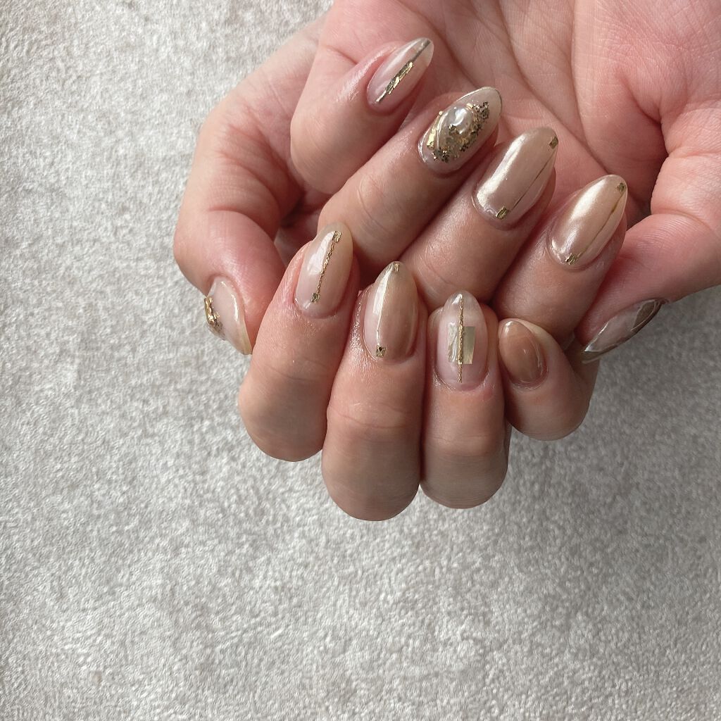 #ニュアンスネイル,#綺麗めネイル,#ミラーネイル,#チェーンネイル,#セルフジェルネイル,#セルフネイル,#ジェルネイルのネイルデザイン