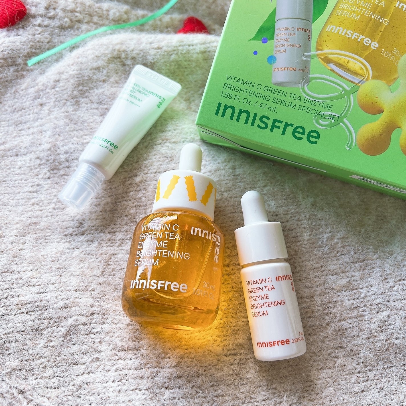【LIVELY】ホリデービタC グリーンティーエンザイムブライトセラムスペシャルセット/innisfree/スキンケアキットを使ったクチコミ(6枚目)
