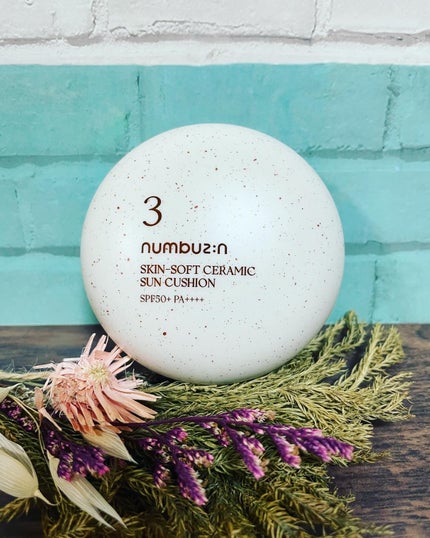 3番 ノーファンデ陶器肌トーンアップクッション/numbuzin/クッションファンデーションを使ったクチコミ(2枚目)