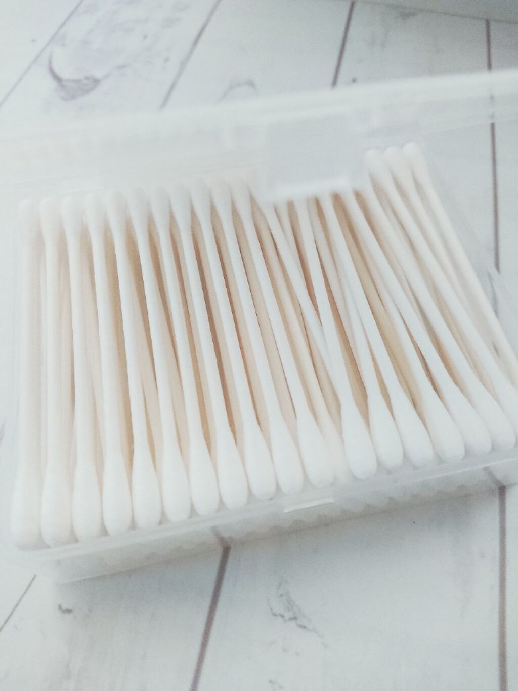 白綿棒スクエアケース100本/セリア/コットンを使ったクチコミ（3枚目）