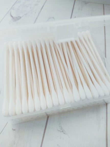 白綿棒スクエアケース100本/セリア/コットンを使ったクチコミ(3枚目)