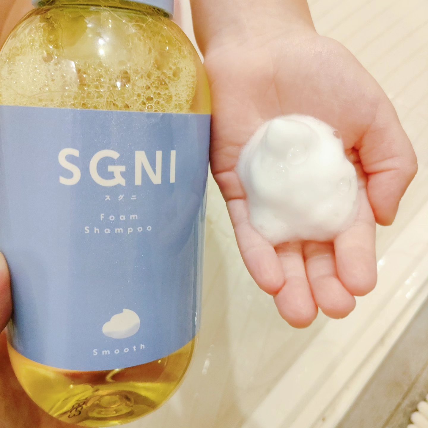 スムース泡シャンプー〈ホワイトティーの香り〉 本体（480ｍL）/SGNI/市販シャンプーを使ったクチコミ（1枚目）