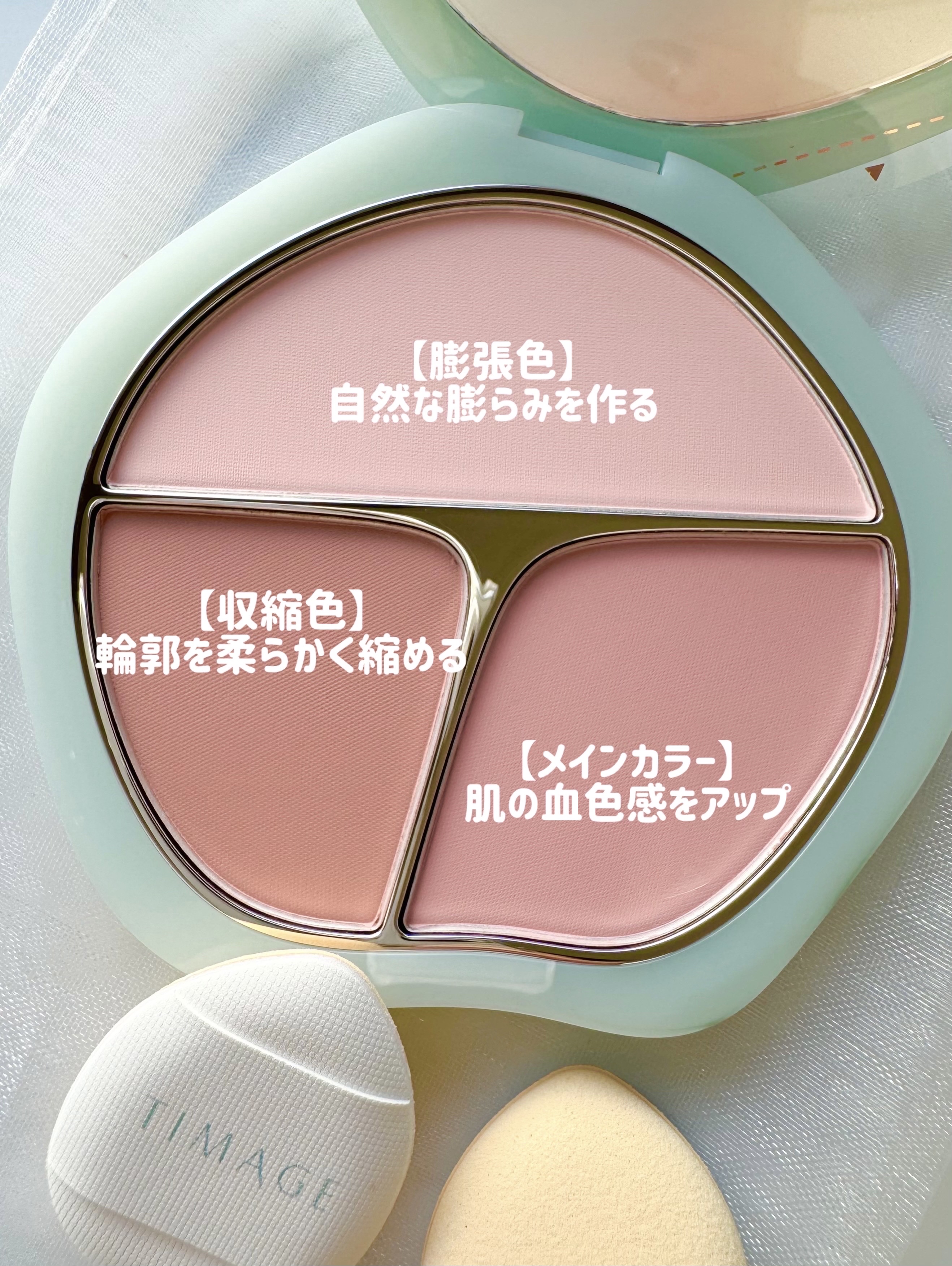 TIMAGE  3色チークパレット/TIMAGE/パウダーチークを使ったクチコミ（2枚目）