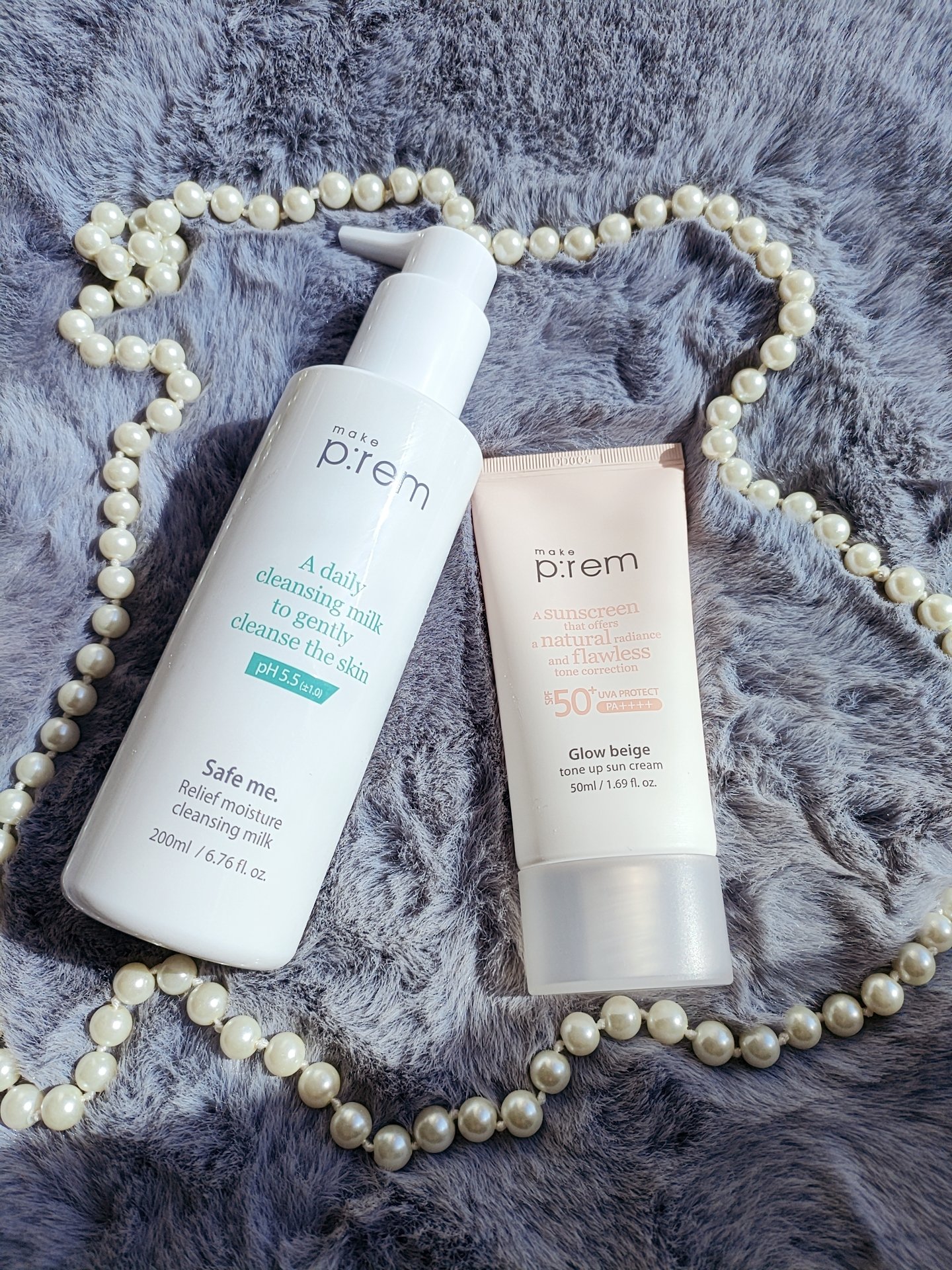 make prem　メイクプレム様から✨
ギフティング頂きました有難うございます

🌿セーフミー リリーフモイスチャー
　　　クレンジングミルク🌿
🌿グローベージュトーンアップ
　　　　日焼け止め兼下地🌿

クレンジングミルクはオリ