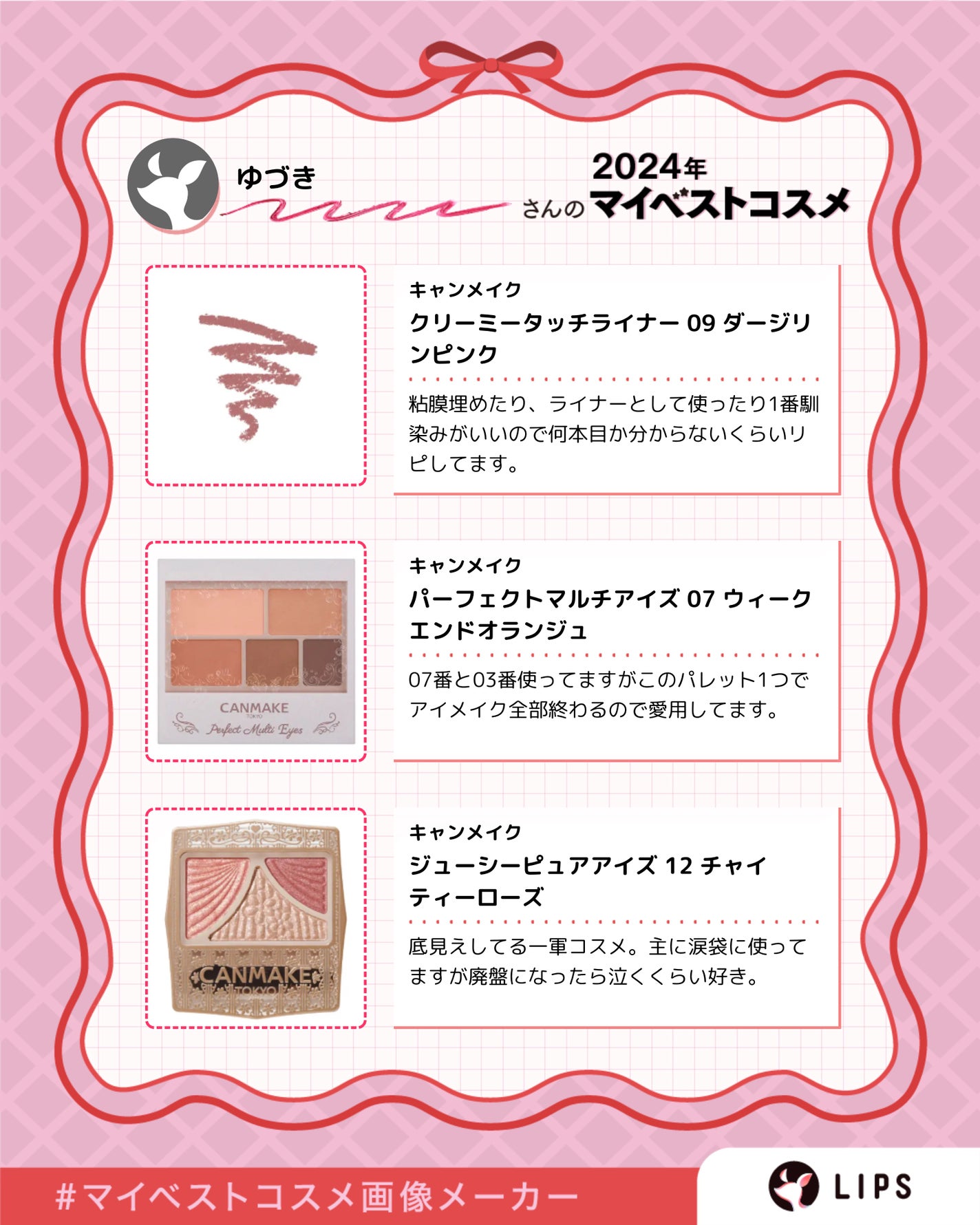 ゆづき on LIPS 「初投稿ですが、今年のベスコス。#マイベストコスメ画像メーカー上..」(2枚目)