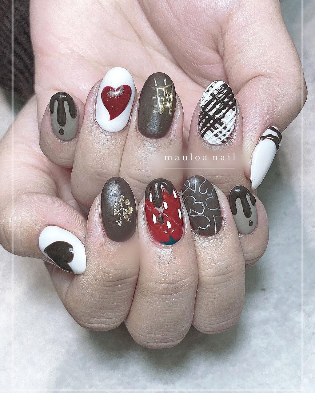 #ハートネイル,#ネイル,#アートネイル,#冬ネイル,#チョコネイル,#リングネイル,#ボルドーフレンチネイル,#ボルドーネイル,#ミラーネイル,#手書きアートネイル,#ハートネイル,#パーツネイル,#ベージュネイル,#バレンタインネイル,#冬ネイル,#天王寺ネイルのネイルデザイン