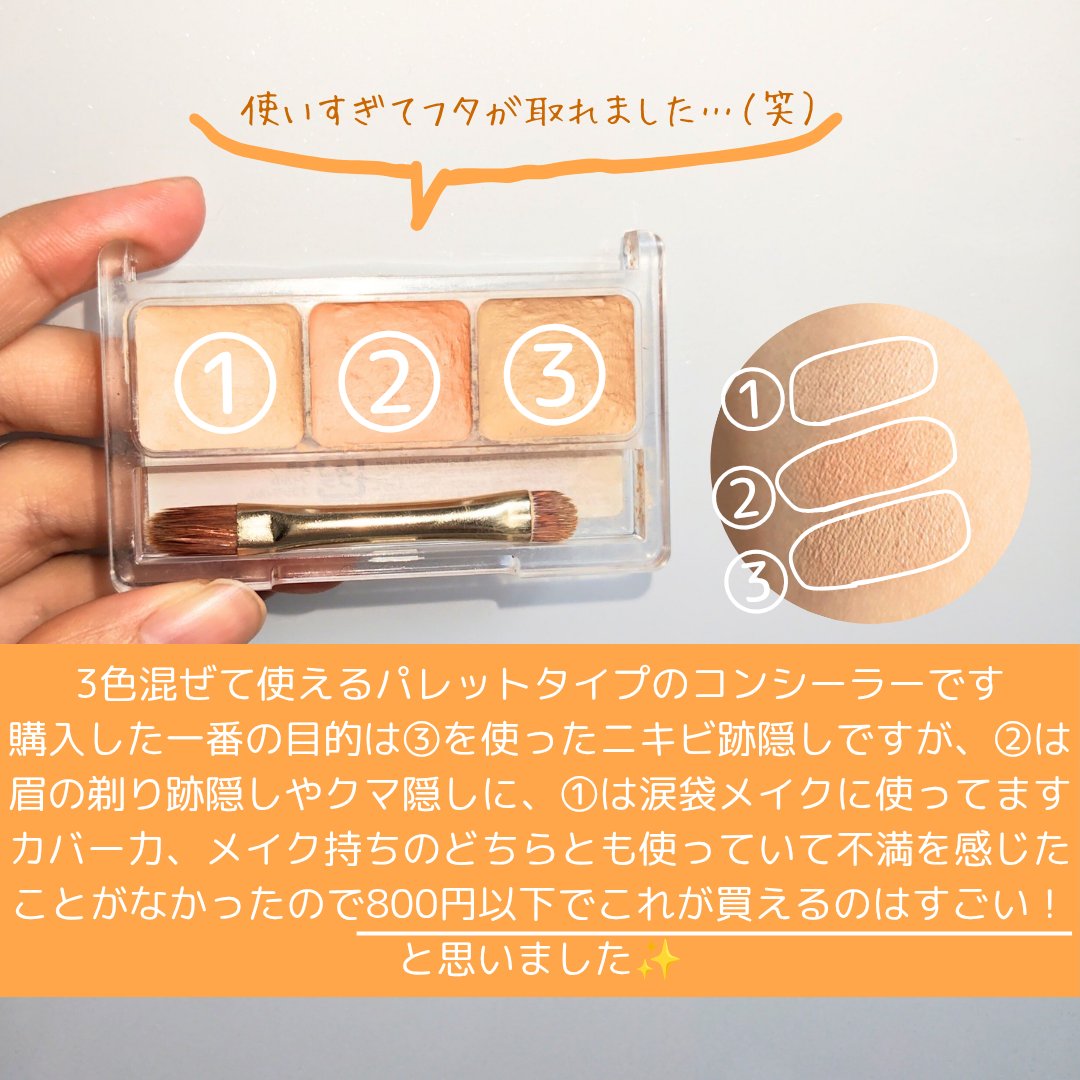 パレットコンシーラー ハイカバー/CEZANNE/パレットコンシーラーを使ったクチコミ（3枚目）