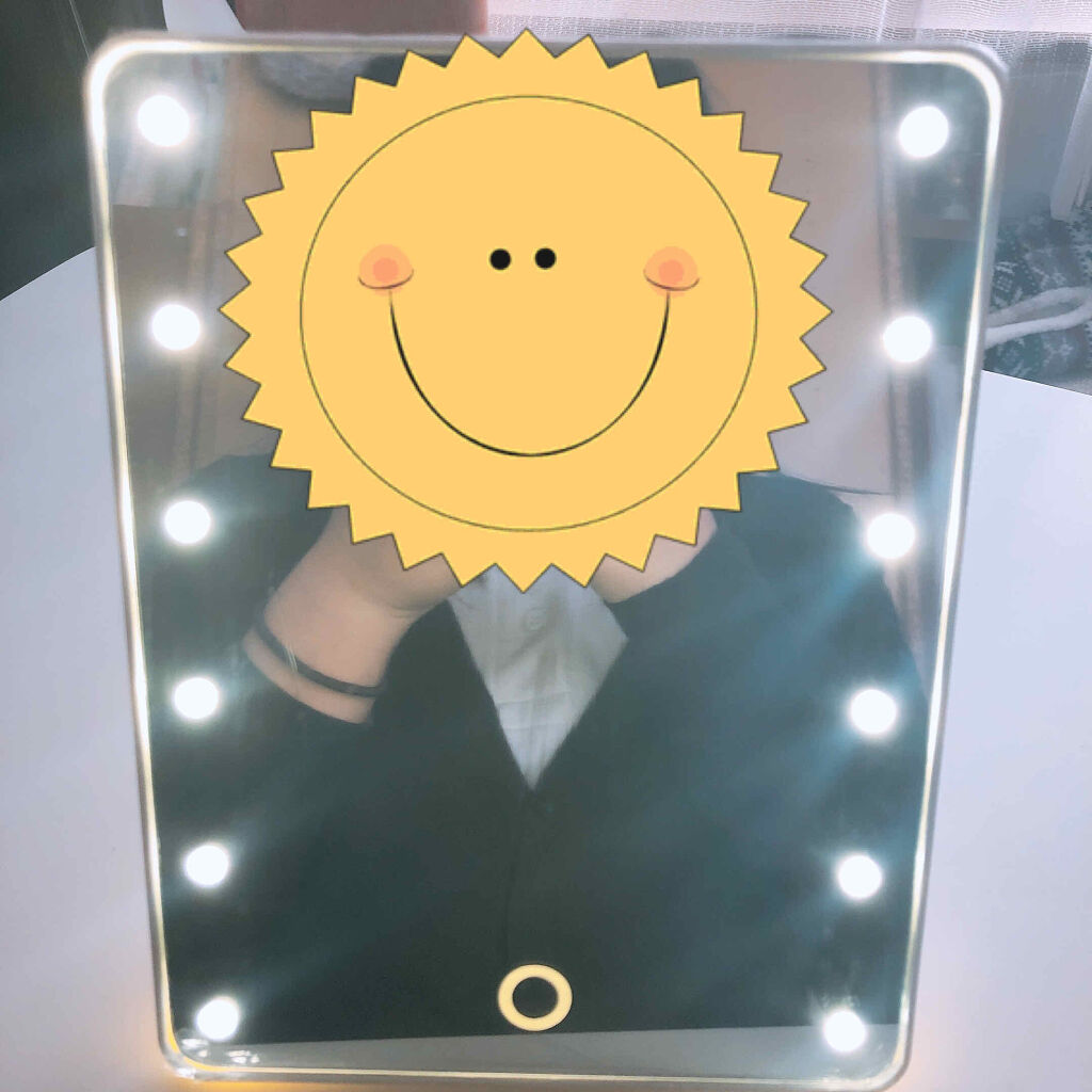 LED付ミラー(スタンドタイプ)/DAISO/その他化粧小物を使ったクチコミ（2枚目）