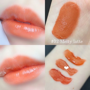 チュルンリップティント 02 Melty latte/hina cosmetics/リップグロスを使ったクチコミ（3枚目）