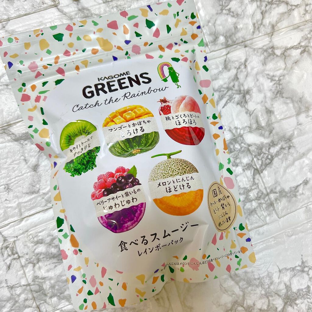 カゴメGREENS食べるスムージーレインボーパック/カゴメ/食品を使ったクチコミ（1枚目）