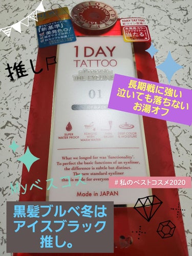 1DAY TATTOO プロキャスト ザ・アイライナー/K-パレット/リキッドアイライナーを使ったクチコミ（1枚目）