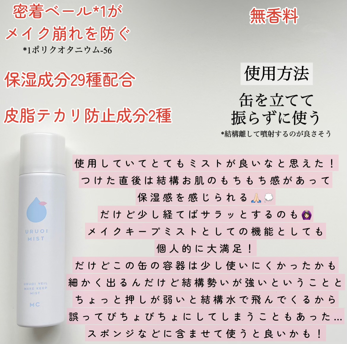 うるおいミスト+/MAKE COVER/ミスト状化粧水を使ったクチコミ（2枚目）