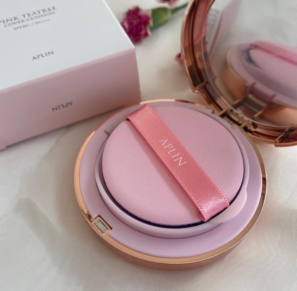 ピンクティーツリーカバークッション/APLIN/クッションファンデーションを使ったクチコミ(3枚目)
