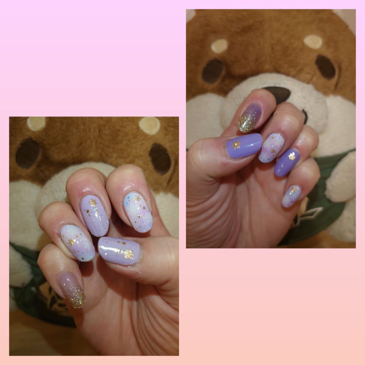 貼るジェルネイル/セリア/ネイルシールを使ったクチコミ（2枚目）