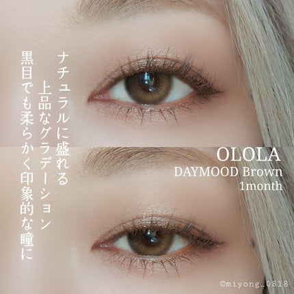 デームードブラウンマンスリー (DAYMOOD BROWN monthly)/OLOLA/1ヶ月(1MONTH)カラコンを使ったクチコミ(2枚目)