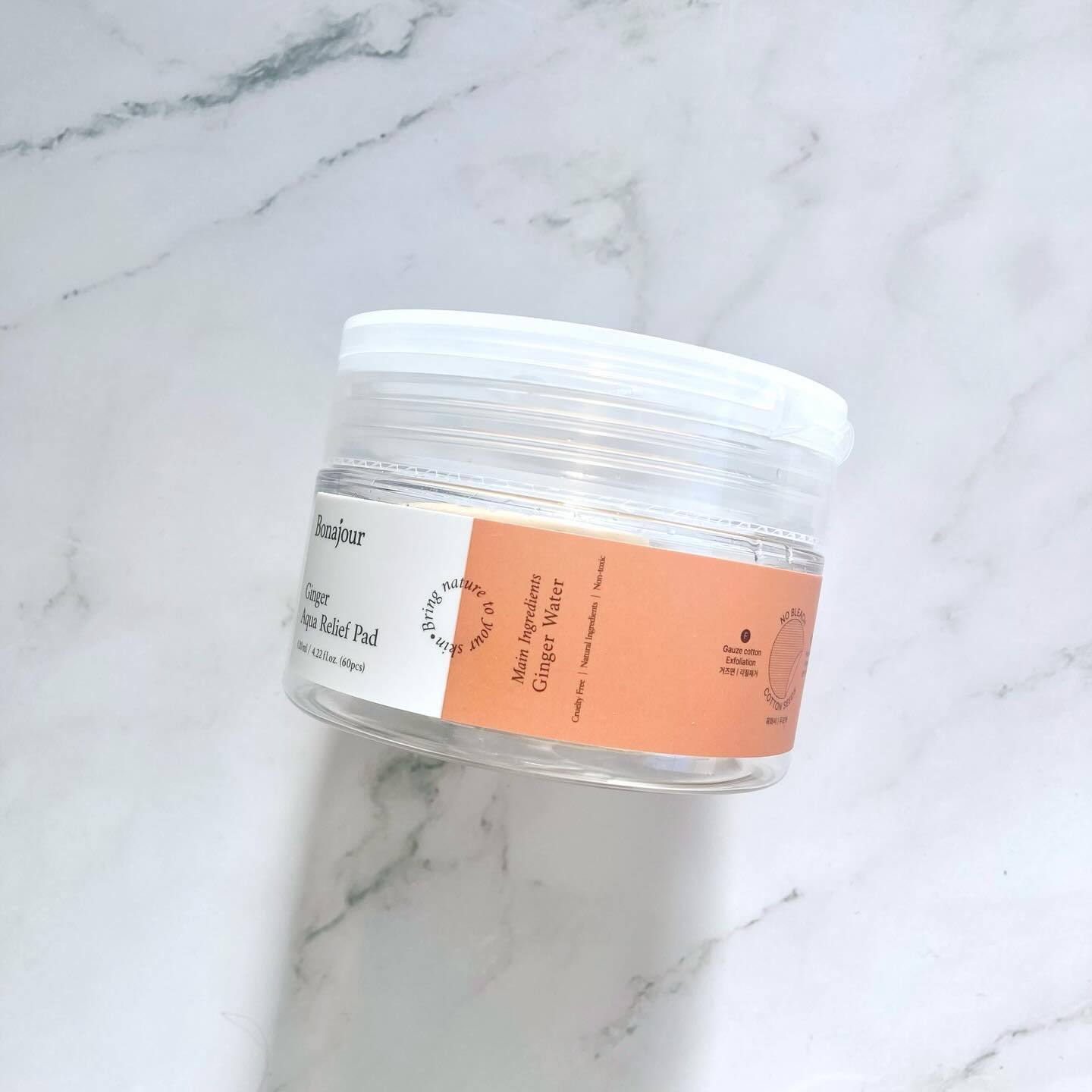 ジンジャーアクアリリーフパッド 60枚/Bonajour/トナーパッドを使ったクチコミ（1枚目）