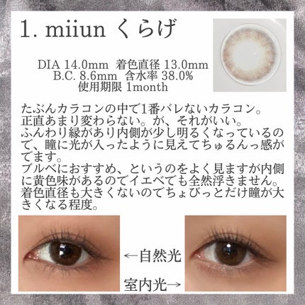 miium 1month/miium/1ヶ月(1MONTH)カラコンを使ったクチコミ(2枚目)