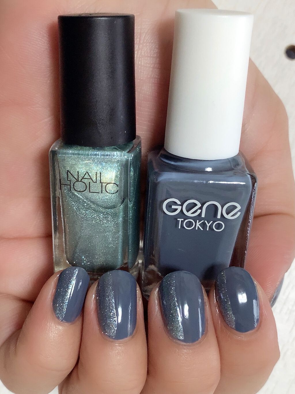 #geneネイル,#くすみネイル,#ブルーネイル,#じじちゃんネイルのネイルデザイン