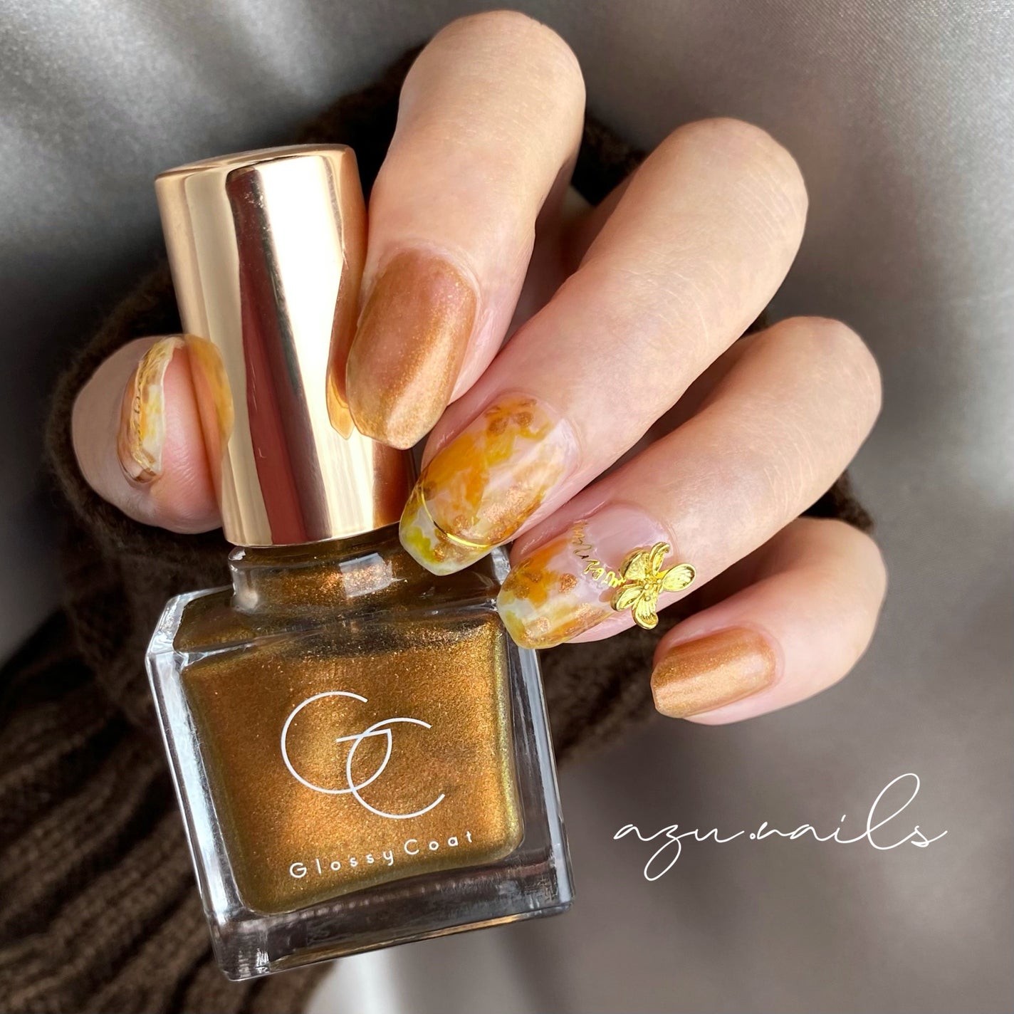 azu on LIPS 「グロッシーコート金木犀ブラウン秋の金木犀ネイルグロッシーコート..」(2枚目)