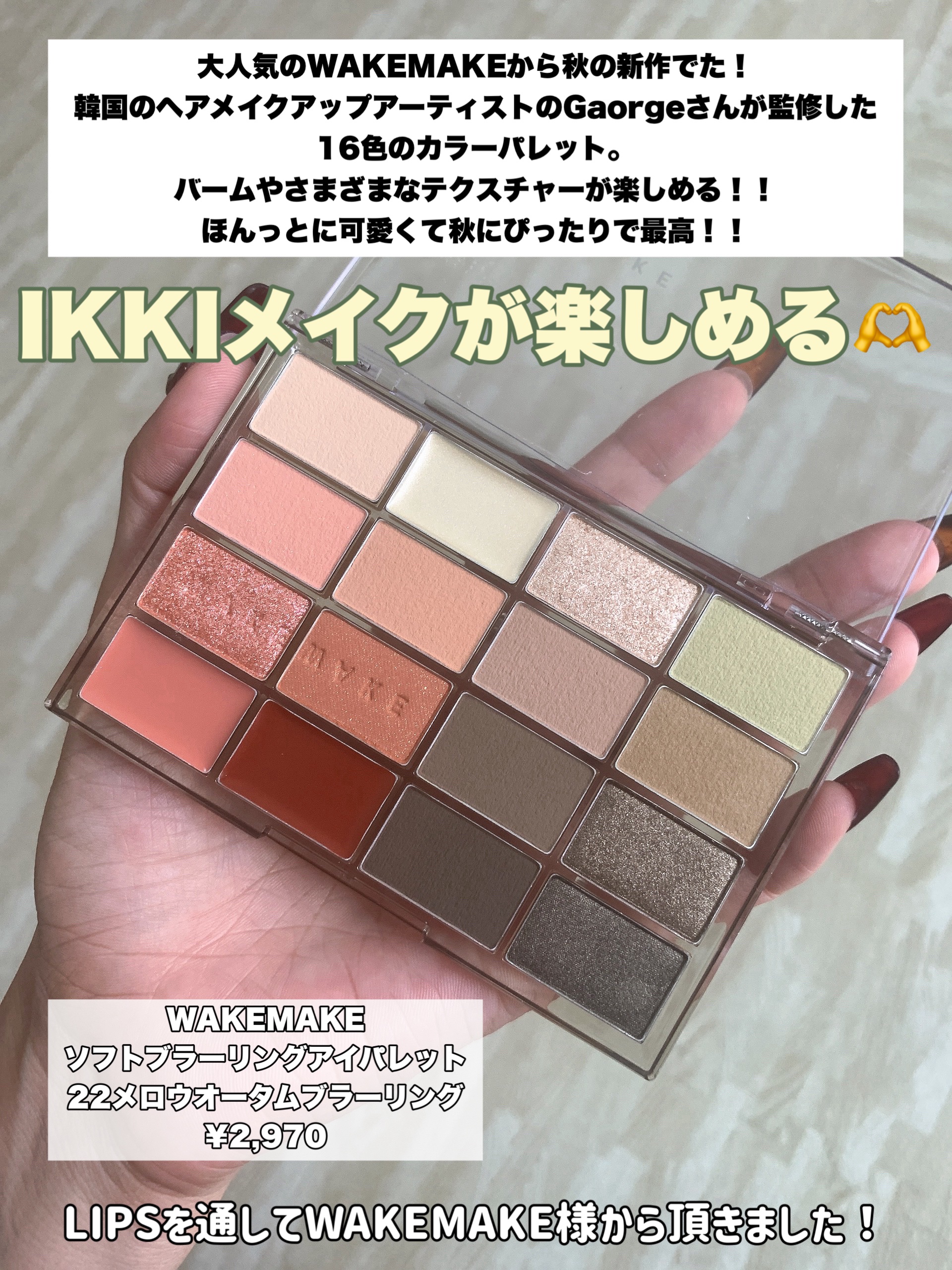 ソフトブラーリングアイパレット 22.メロウオータムブラーリング/wakemake/アイシャドウパレットを使ったクチコミ（2枚目）