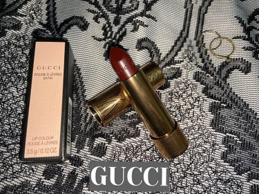 グッチ ルージュ ア レーヴル サタン 507 Ivy Dark Red/GUCCI/口紅を使ったクチコミ（1枚目）