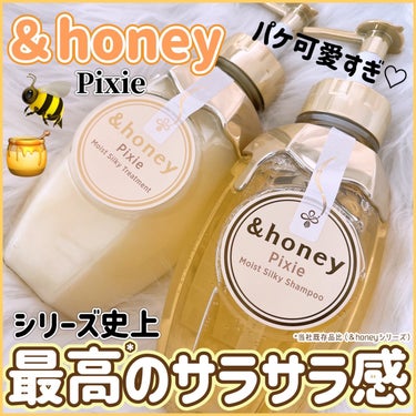 &honey ＆honey ピクシーモイストシルキー　シャンプー1.0/ヘアトリートメント2.0のクチコミ「【＆honey】すごい！感動のサラサラ感。。
 
📍＆honey Pixie モイストシルキー.....」（1枚目）