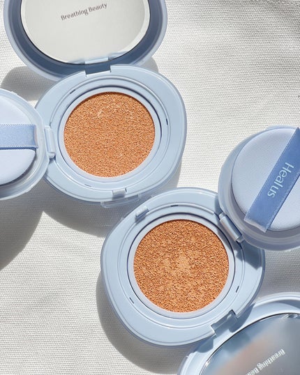 ブリージンググロークッション/Healus/クッションファンデーションを使ったクチコミ(4枚目)