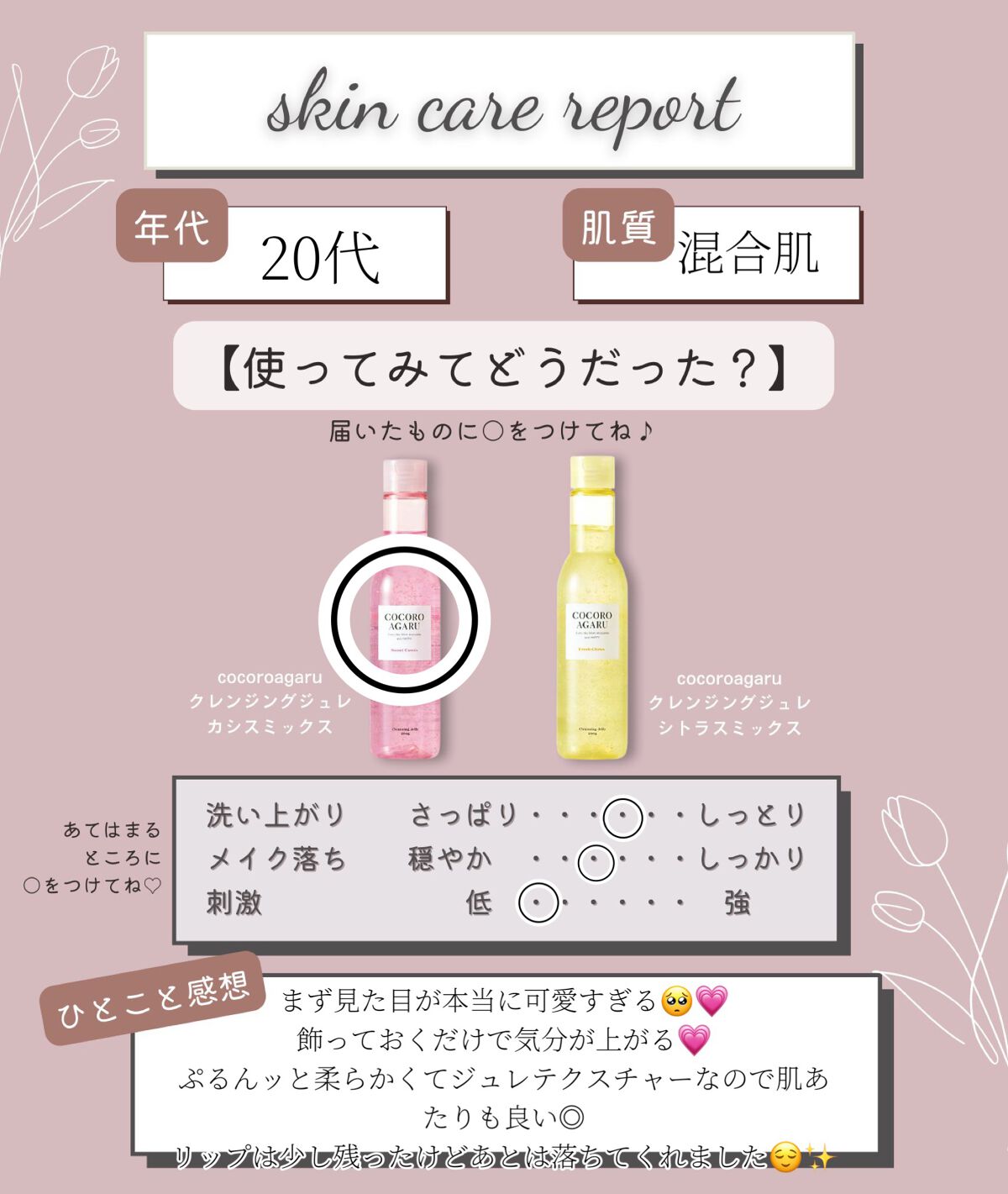 クレンジングジュレ カシスミックス/cocoroagaru/クレンジングジェルを使ったクチコミ（3枚目）