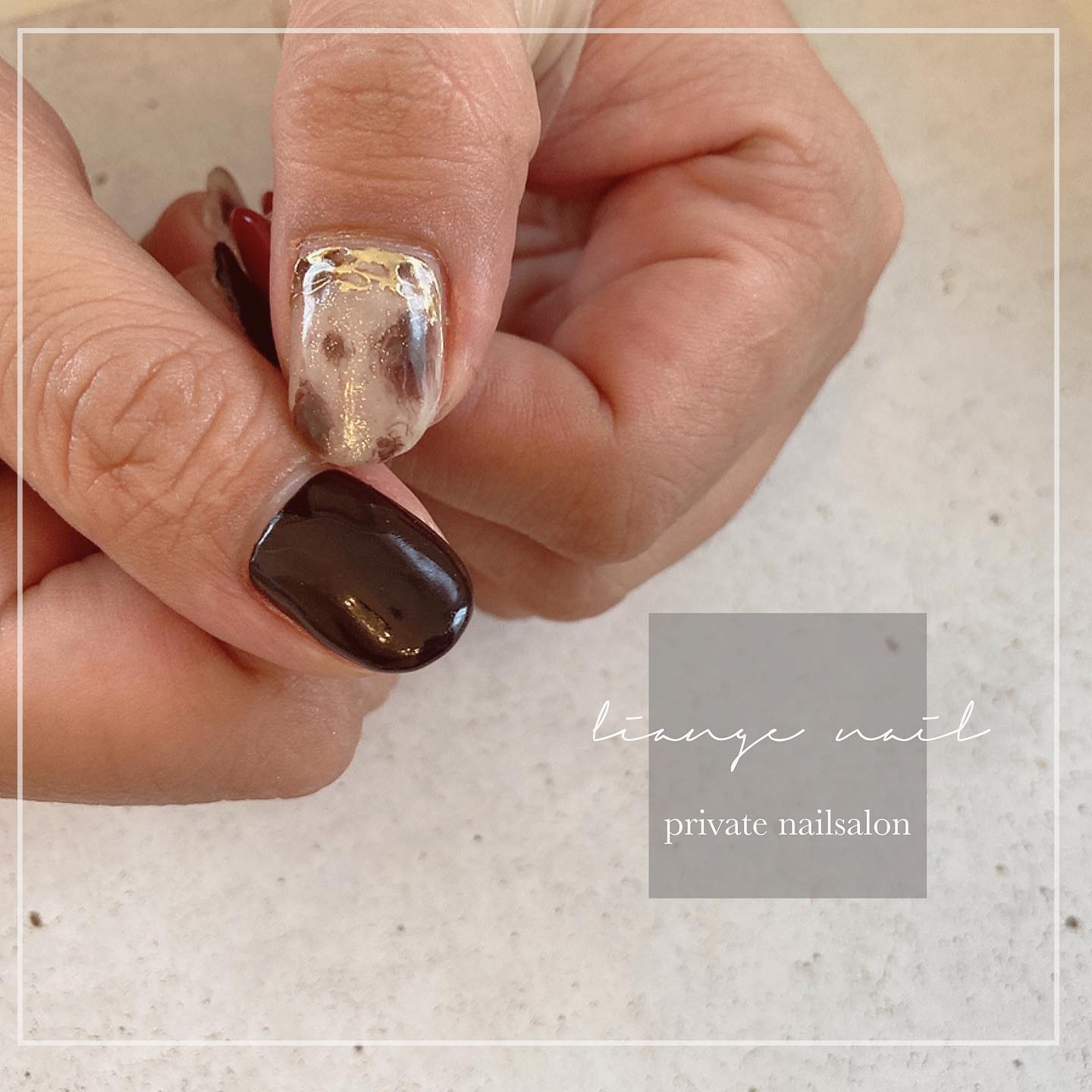 #リアンジェネイル,#柏ネイル,#ネイル,#レオパードネイル,#秋ネイル,#冬ネイル,#ミラーネイルのネイルデザイン