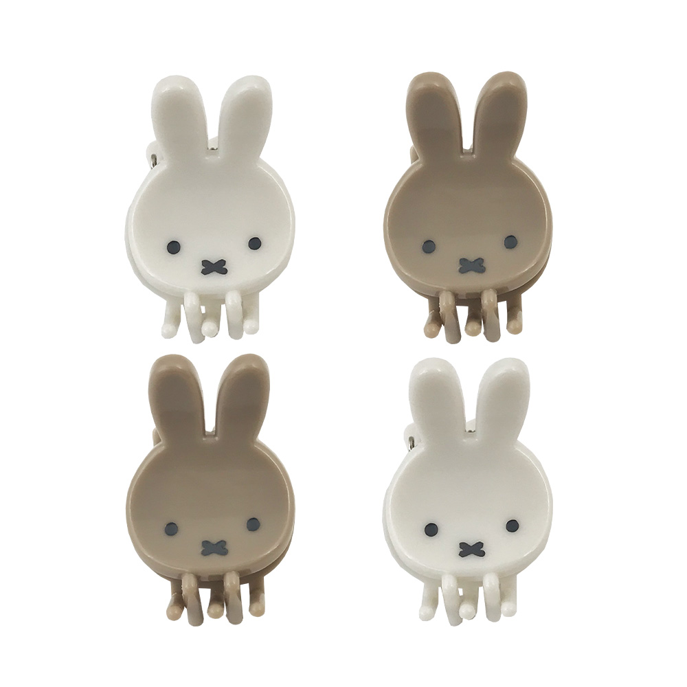 MFミニクリップ4P アイボリー&グレージュ(IVORY＆GREIGE)