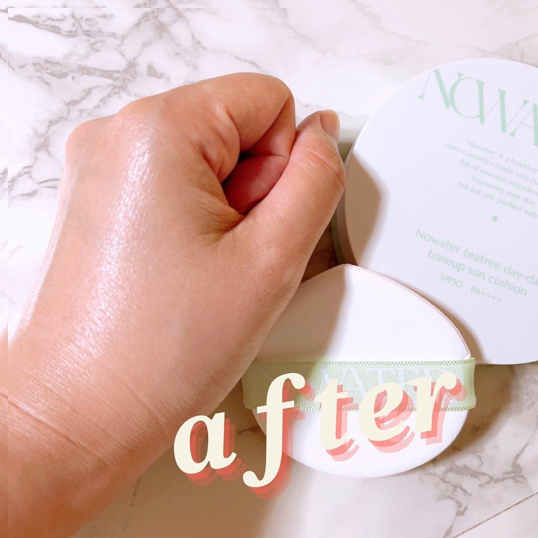 ティーツリーデイデイトーンアップサンクッション/NOWATER/日焼け止めローションを使ったクチコミ(6枚目)