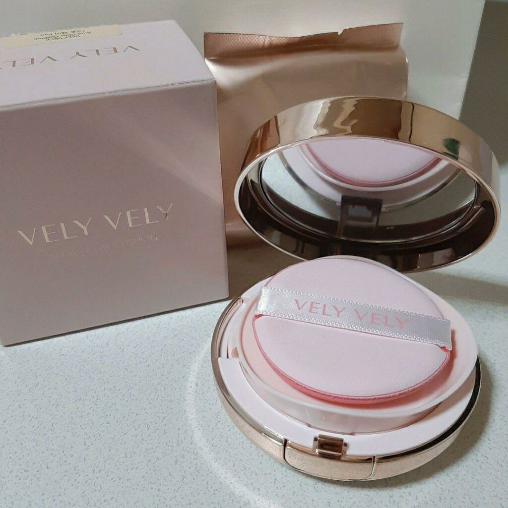 ツヤ肌 クッションファンデ 13 fair/VELY VELY/クッションファンデーションを使ったクチコミ（3枚目）