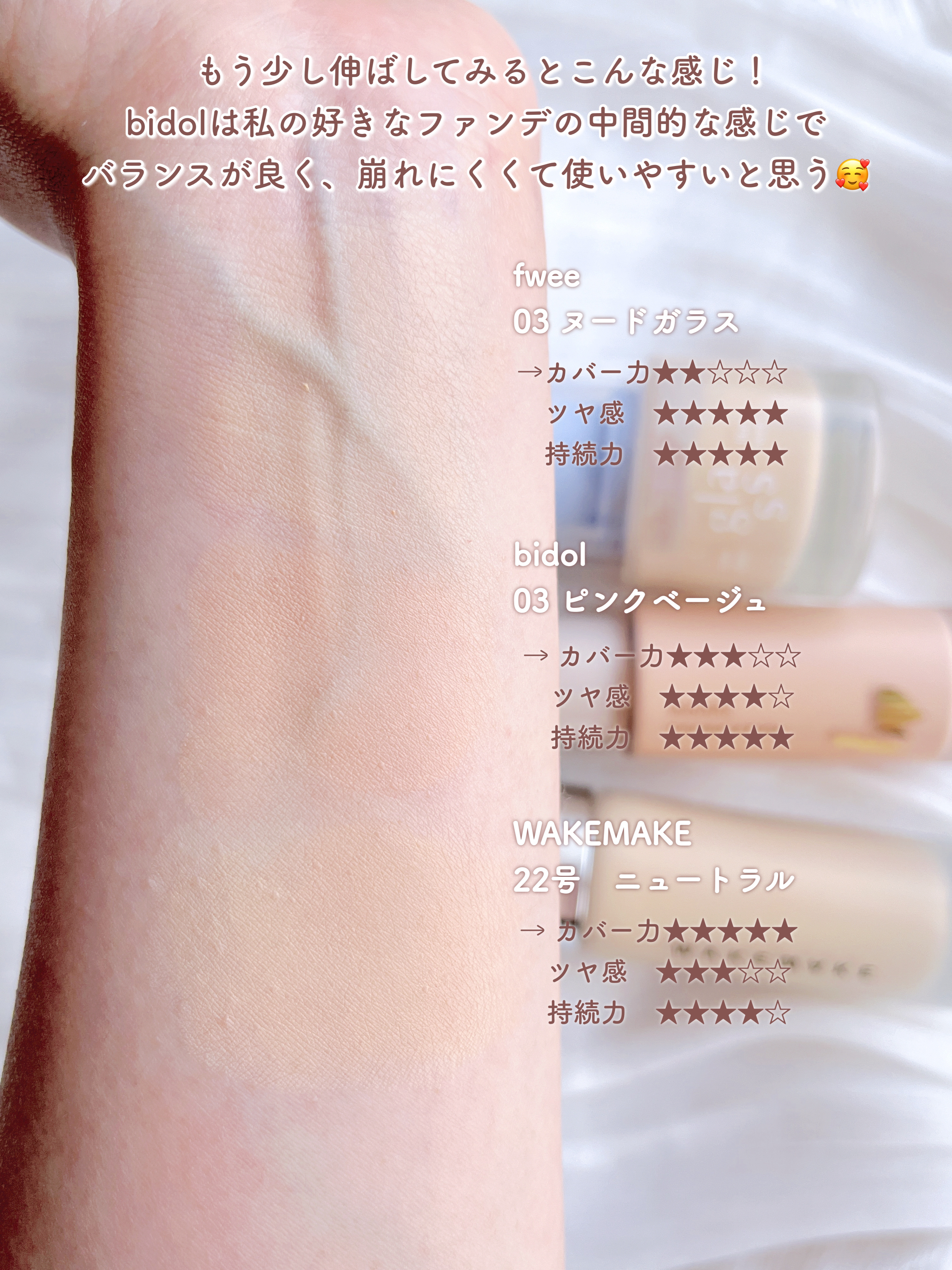 フィーファンデーションガラス｜fwee他、3商品を使った口コミ