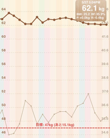 R ioka on LIPS 「ダイエット記録です体重 62.1㌔体脂肪 35.9%朝 無し昼..」(2枚目)