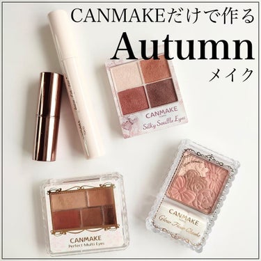 #CANMAKE だけで作る
【Autumnメイク】

#パーフェクトマルチアイズ　03
#アンティークテラコッタ

#CHANEL の #赤キャトル　にそっくりだと言われているこちら
おしゃれな赤みブ