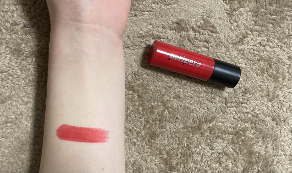 インク タトゥー スティック 02 LIVELY RED/PERIPERA/口紅を使ったクチコミ（3枚目）